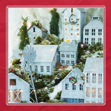 metal decorative holiday houses for sale|Amazon.com: Galvanized Christmas Village.